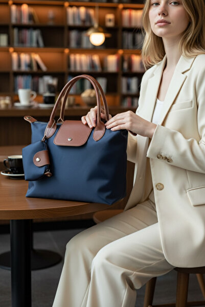 Goldies Bag Women's Navy Blue Parachute Fabric Bag with Wallet Charms and Zip...