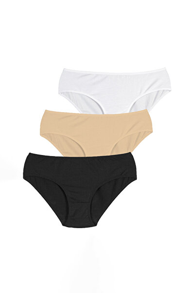 Penti Multicolour Cotton Multicolored Slip Panties - Pack of 3 Briefs