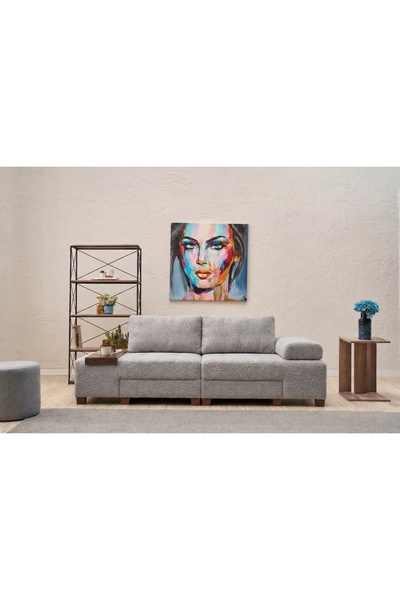 Vivense PERENNA YATAKLI ÜÇLÜ KOLTUK, ŞÖNİL, GRİ