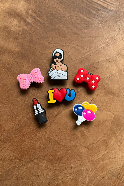 Crocs Jibbitz Terlik Süsü 6 Set, Girls ,Aksesuar, Kız,Ruj,Kurdele