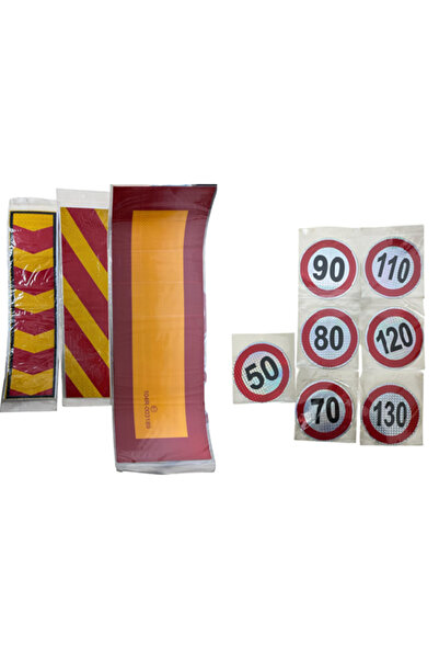 OEM Set of reflective stickers speed limits 50–130 km/h + TIR contour reflect...