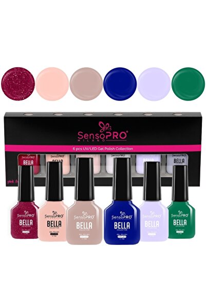 SensoPRO Milano Σετ 6 ημιμόνιμων βερνικιών νυχιών BELLA SensoPRO Milano, Sati...