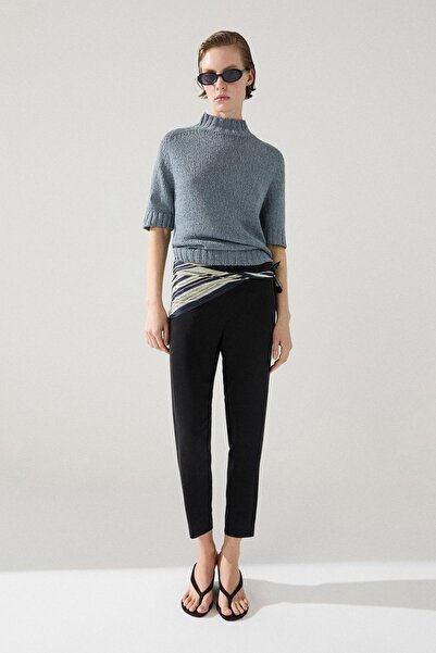 Massimo Dutti Pamuk karışımlı dik yaka triko kazak