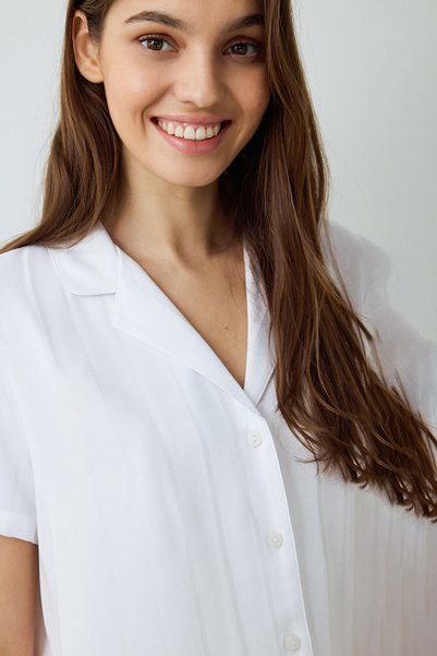 Penti Aria Satin Shirt Collar Short Sleeve Pajama Set