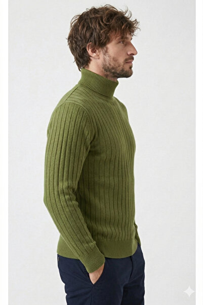 Vocens Çizgili İnce Tam Balıkçı Yaka Triko Kazak – Slim Fit, Uzun Kollu, Kışl...