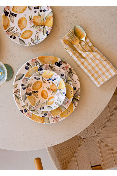 The Mia طقم أطباق عشاء ليمونتشيلو 6 قطع 20 سم