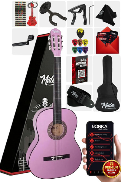 Midex CG-36PU-PAK Kaliteli 36 İnç 3/4 Juniur Çocuk Gitar Seti 8-12 Yaş Arası ...