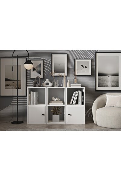 Nettrends Iki Kapaklı Raflı Beyaz Konsol Çıtasız Kns-1151-ç