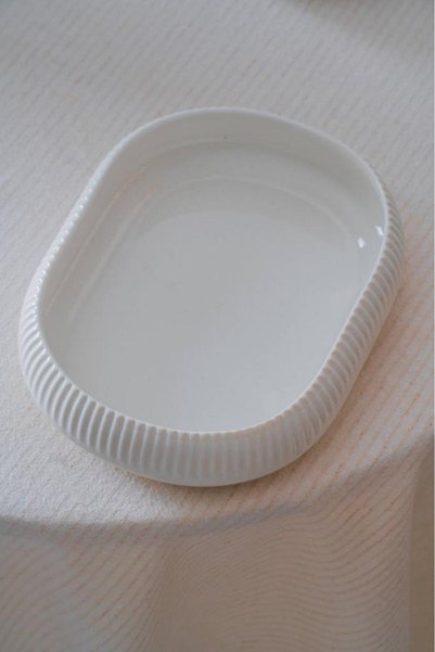 ACAR Bianco Perla Porcelain Oval Plate - 17 cm