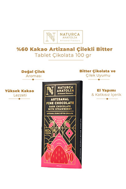 NATURCA ANATOLIA Naturca Çilekli Bitter Tablet Çikolata 100g