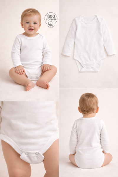 mumuko %100 Pamuk Çıtçıtlı Kız Bebek Body