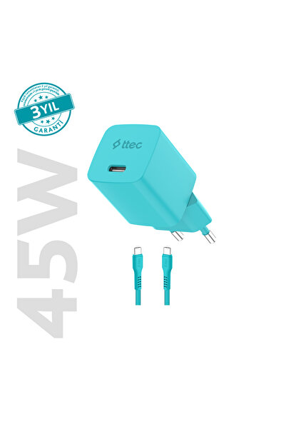 Ttec SmartCharger GAN 45W AVS PD Seyahat Hızlı Şarj Aleti + USB-C - USB-C 3A ...