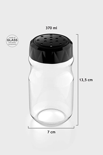 Renga Lexa 370 ml Glass Spice Rack 161016 Black