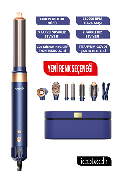icotech Hs60 Lacivert 7 In 1 Multi Styler Saç Şekillendirici Saç Maşası Hava ...