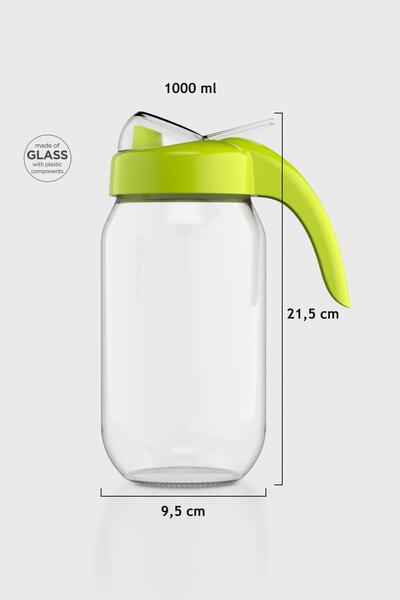 Renga Ares 1000 ml Yeşil Kapaklı Cam Yağlık 151005