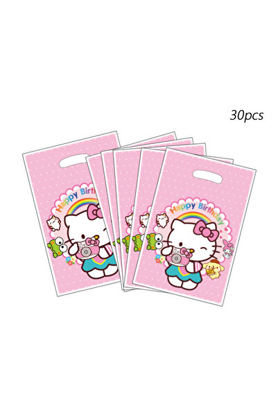 Miniso 30 كيس هدايا لحفلات أعياد ميلاد هيلو كيتي، مقاس 25 × 16.5، أكياس حلوى،...