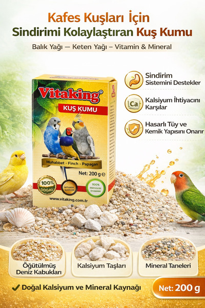 Vitaking Kuşlar Için Kuş Kumu 200 Gr