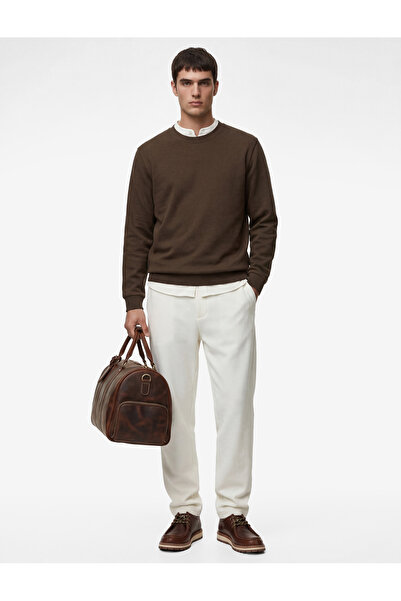 Koton Ίσια Γραμμή Με τσέπες Παντελόνι με Διπλό Τελείωμα Με κορδόνι στη μέση