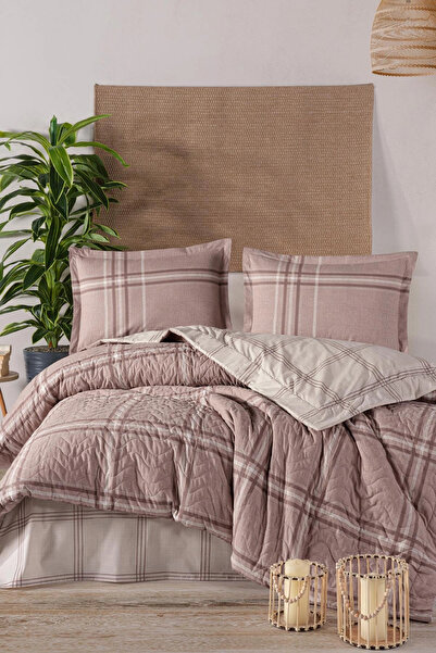 Clasy Σετ Ranforce 100% βαμβακερό μονόκλινο τετράετο σετ Capella V2 καφέ