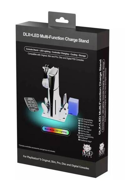 iMP Tech Suport de încărcare și răcire multifuncțional DLX+LED gri - Playstat...