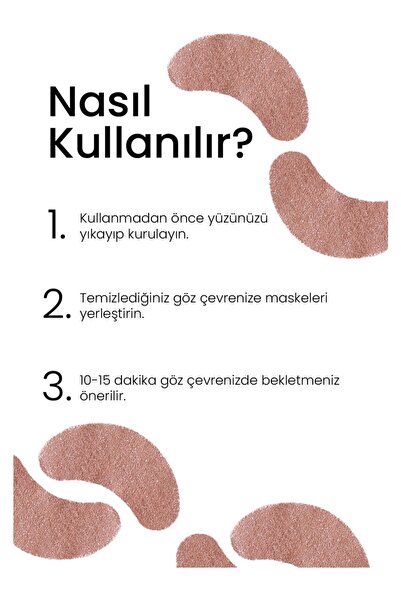 Dermal Tek Kullanımlık 3 Katmanlı Rose Altın Göz Maskesi X3 Adet