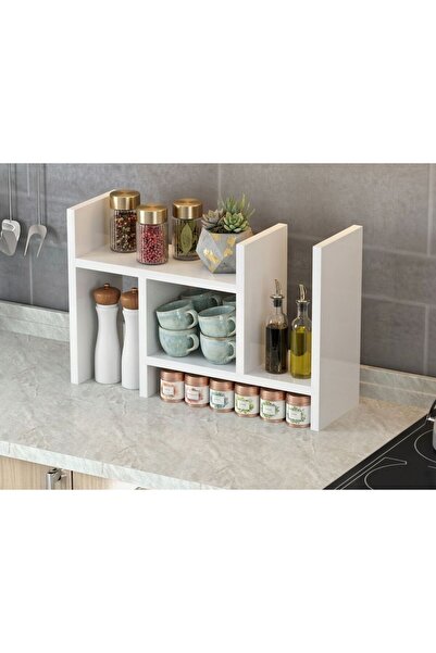 Bicabin Luna Ayarlanabilir Kitaplık Masaüstü Tezgahüstü Düzenleyici Raf -Beyaz