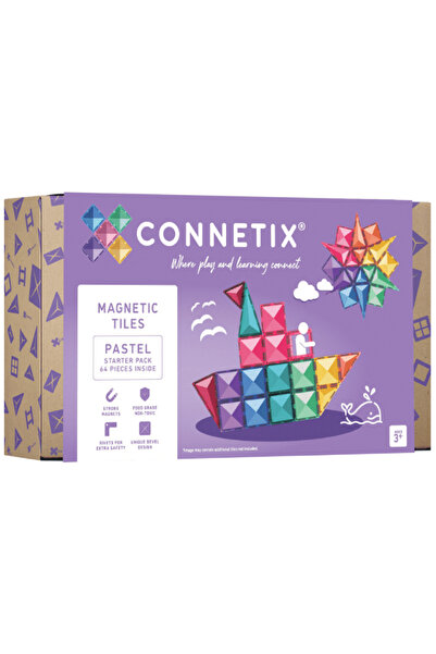 Connetix Connex Pastel Starter Pack 64 Pieces (CT-P-00064-ST)