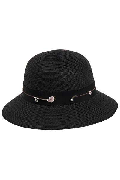Bay Şapkacı Kadın Çiçek Şeritli Şapka 1297