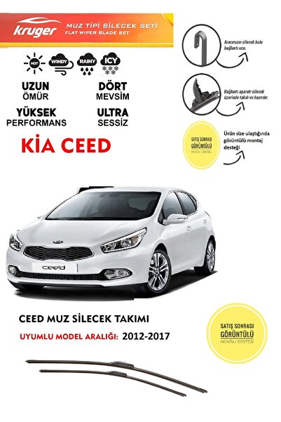 KRUGER Kia Ceed ön muz silecek takımı 2012 model araca özel (aparatsız direk ...