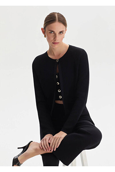 Knitss Siyah Regular Fit Triko Ceket