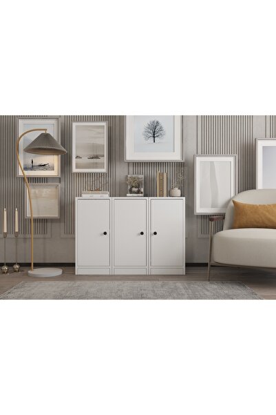 Nettrends Dolapli Konsol Beyaz 98 Cm Kns-1007-ç
