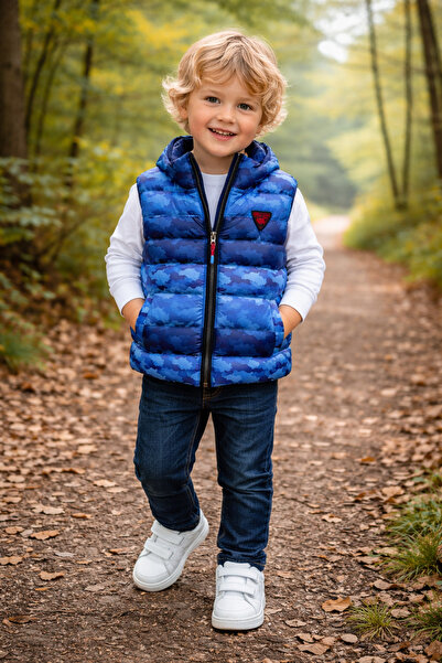 NANİCA سترة منفوخة منقوشة بنمط التمويه للأولاد من SAX، للأعمار من 6 إلى 16 سنة