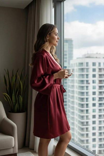 NUİTAMORE Nuitamore Satin Dressing Gown.