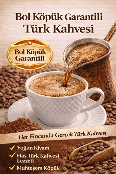 Muybieno Bol Köpüklü Türk Kahvesi %100 Arabica Yoğun Aromalı Geleneksel Türk ...