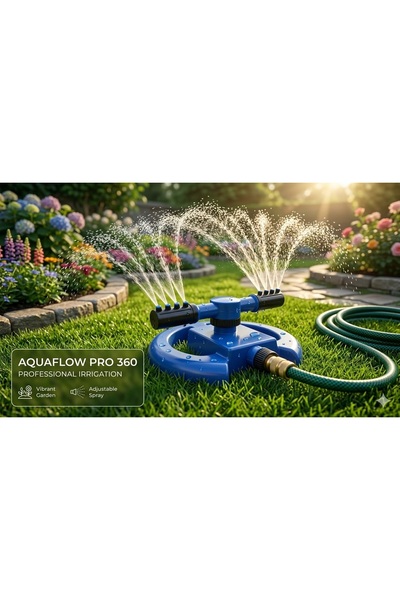 HortumEvi Sehpalı 2 Kollu 360 Derece Döner Sprinkler Bahçe Sulama Fıskiyesi