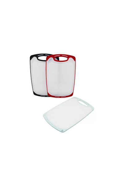 Go İthalat لوح تقطيع بلاستيكي صغير مقاس 31×20 سم KA مانع للانزلاق بحافة إيليك...