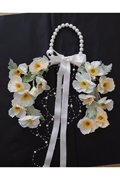 Ütopik çiçek Pinterest Gelincik Buketi Krem Beyaz