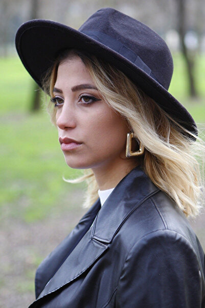 Bay Şapkacı Stok Dışı - Kadın Kaşe Fötr Şapka 7173 Siyah