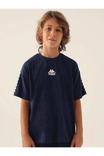 Kappa تي شيرت مخطط باللون النيلي الداكن للأولاد