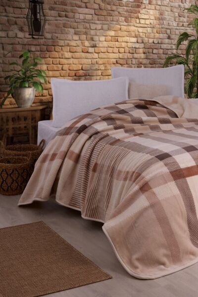 MİNK Κουβέρτα Lacasa 1084 Model Luxury Mink Brown - 200x240 και τα δύο κουβέρ...
