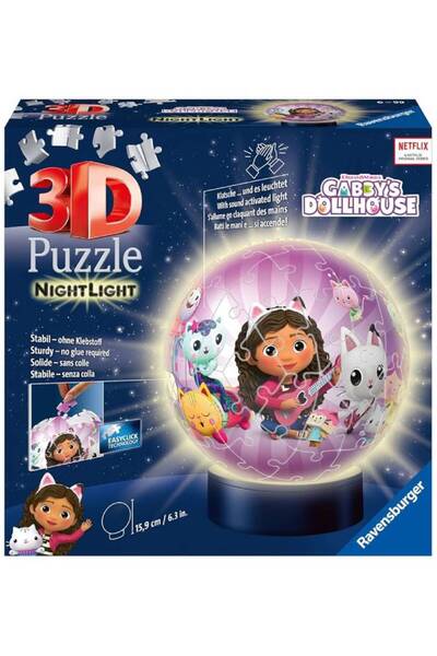 RAVENSBURGER Puzzle 3D Lampă de noapte Casa de păpuși a lui Gabby 72p (10311575)