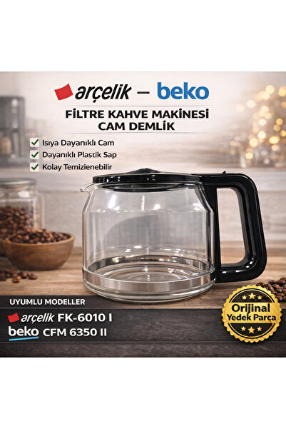 Arçelik ماكينة صنع القهوة Fk 6010 I إبريق شاي زجاجي OEM - 9178010472