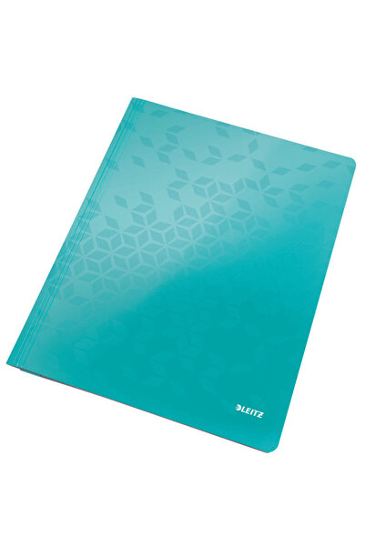 Leitz Dosar carton laminat A4 WOW cu șină, 250 de coli, turcoaz