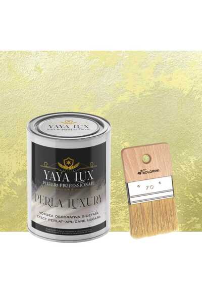 YaYa Color Vopsea decorativa de Lux, Perla Luxury cu Fulgi Perlati, Galben Im...