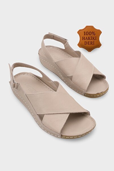 Capone Outfitters Florina Genuine Leather Soft Comfort Women's Sandals