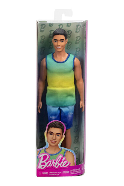 Barbie Pantaloni scurți Ken Ombre cu blugi și păr negru, pentru păpuși, Fashi...