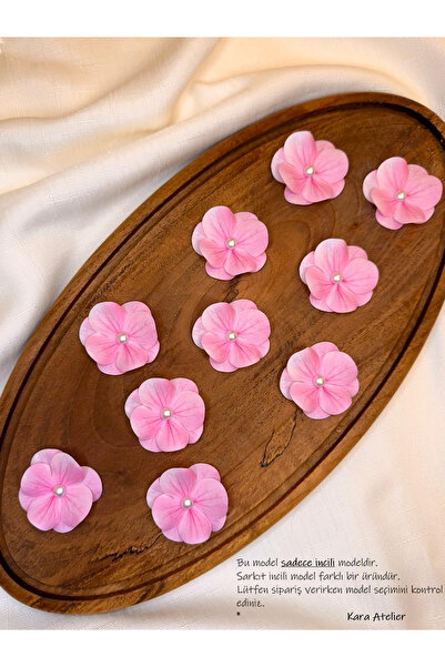 Kara Art İncili Islak Ortanca Yapay Hazır Çiçek - 20 Adet- PEMBE