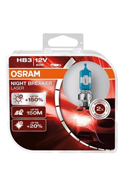 Osram Set de 2 becuri HB3 Night Breaker Laser de generație următoare +150% 12...