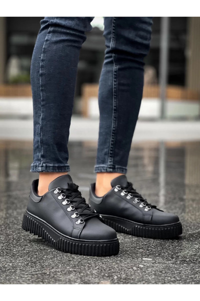 BOA BA0505 Çengel Bağcıklı Siyah Tabanlı Günlük Ayakkabı