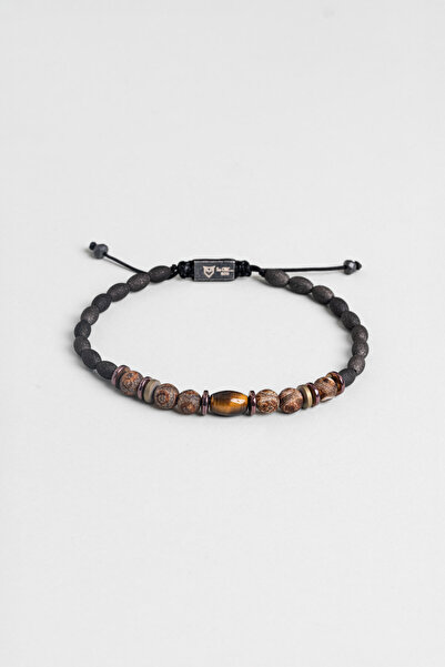 So CHIC... Mat Kaplan Gözü Ve Hematit Taşlı 18 Ayar Beyaz Altın Kaplama Gümüş...